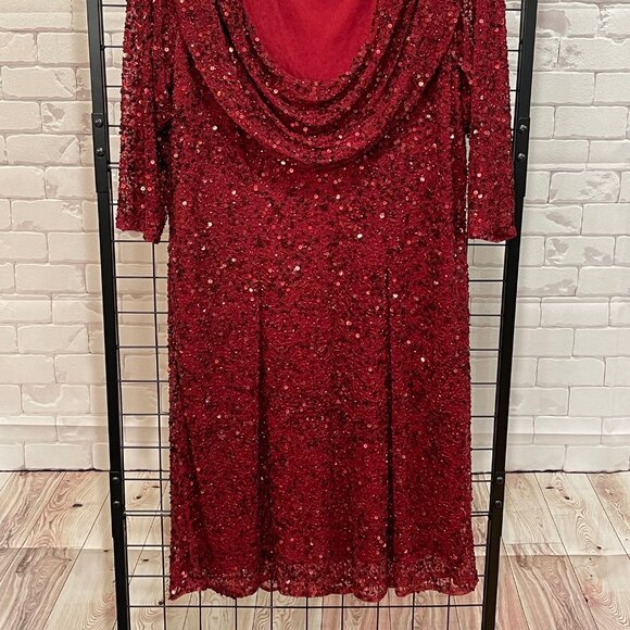 Red Sequin Dress with Low Back Size 18W - Picture 4 of 4